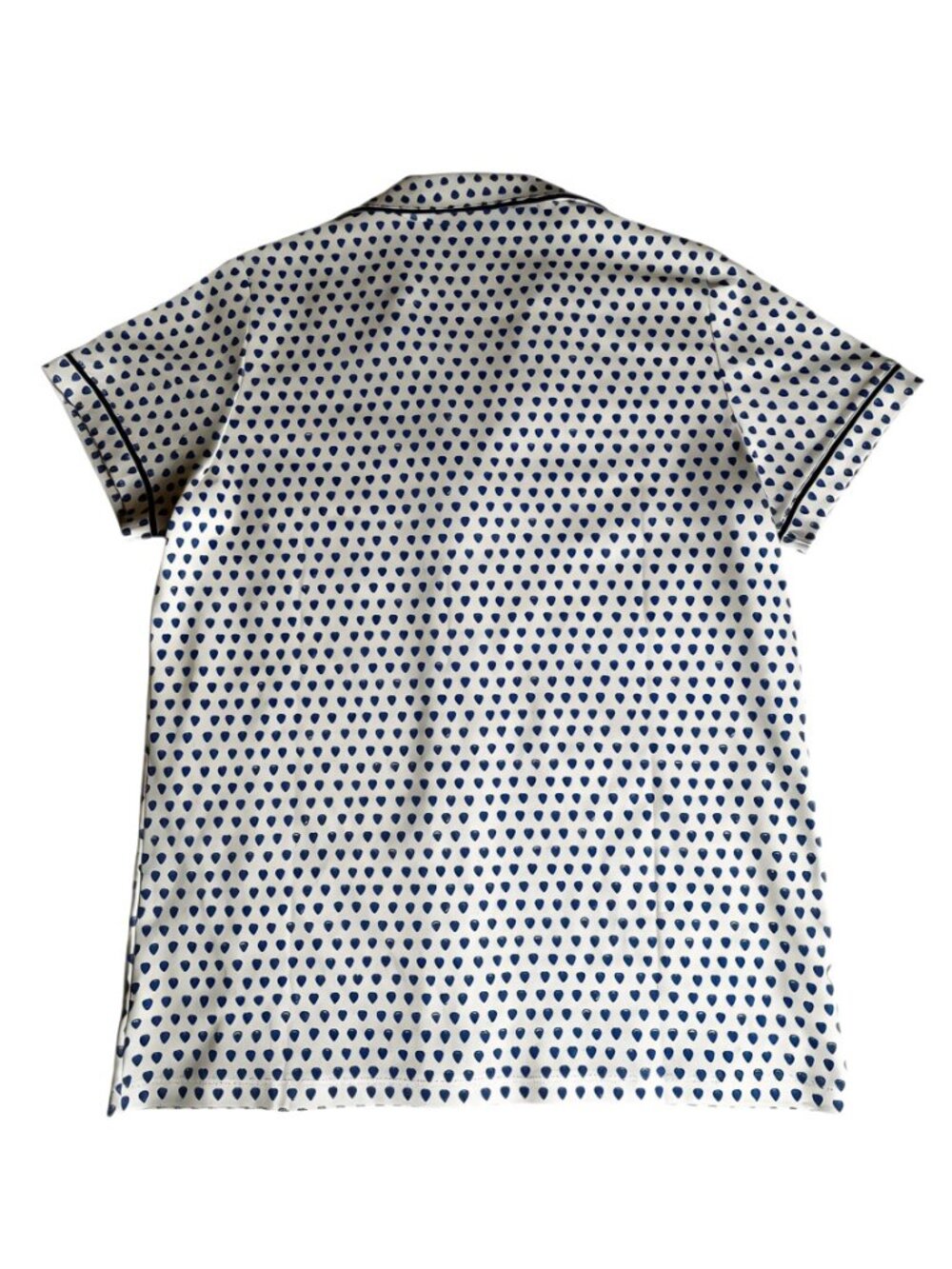 NWOT Roller Rabbit Hearts Polo White & Blue Hearts Print Pajamas Size Medium - Picture 5 of 12